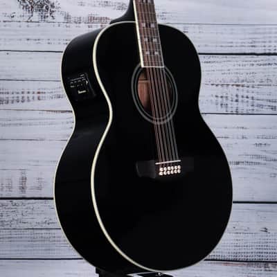 Ibanez AJ7012M1E Artwood Jumbo 12-String Acoustic-Electric Guitar | Black High Gloss image 4