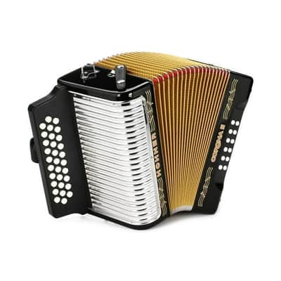 Hohner 3500GB Corona II Diatonic Accordion (GCF Keys, Jet Black) image 2