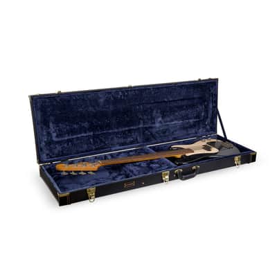 Crossrock Electric Bass Case, Fits Fender Precision & Jazz Bass, Rectangular Wood Case -Black image 4