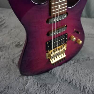 Tokai Floyd Rose - Purple Fade Sharkfin Guitar HSS L. White Pickups image 1