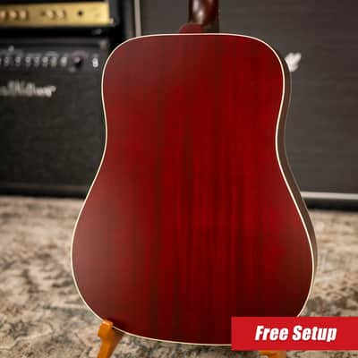 Gibson Hummingbird Special Dreadnought Acoustic/Electric Guitar - Satin Wine Red with Gig Bag image 2
