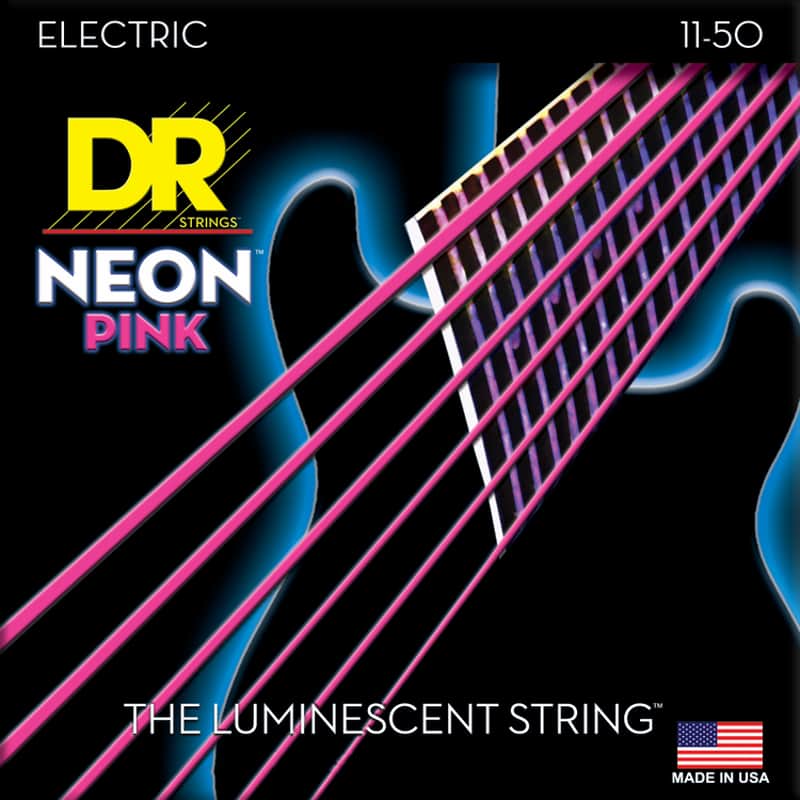 DR Strings Neon Electric Guitar Strings - .011-.050 Heavy Pink image 1