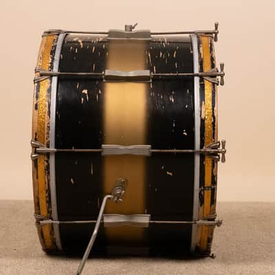 Vintage Ludwig 14x22 Black and Gold Duco Bass Drum image 7