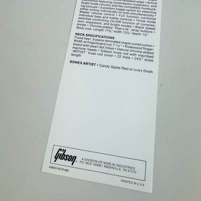 Gibson Sonex Series Pre-Owner's Manual 1981 image 6