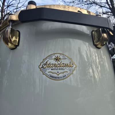 Tama Starclassic Maple MIJ 13,16,22 with matching snare 1990s - Piano White Lacquer /Gold hdwr. image 3