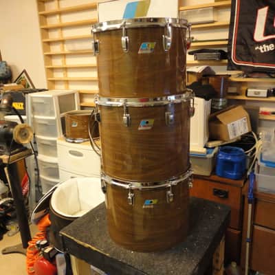 3 Vintage Ludwig Super Classic Melodic Toms 1974 Walnut Cortex 14" 15" & 16" image 1