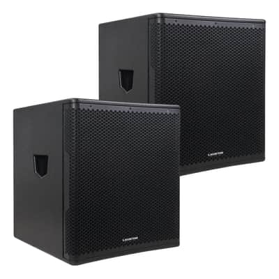 METIS-PRO18AS-PAIR | METIS Series Pair of 18" 2400W Powered PA/DJ Subwoofer with Class-D Amplifier, Plywood, Black image 1