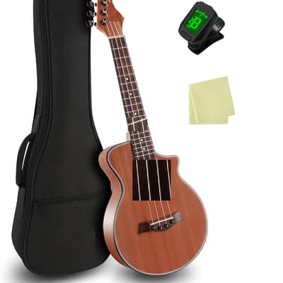Ukulele Concert Ukelele Professional 23 Inch Uku Sapele Ukulele for Kids Adult Beginner Hawaiian Uke Comes with Starter Ukele Kit Include Gig Bag Tuner Strap Ukelel String Picks Clean Cloth image 1