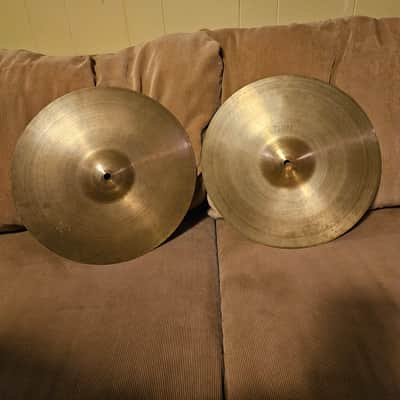 Zildjian 13" A. Zildjian Transition Stamp 1946 - 1953 Paperthin Hats (478 & 506g) image 1