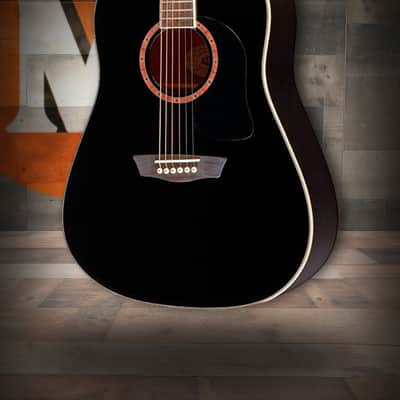 Washburn Dreadnought Mahogany Acoustic Guitar with Gigbag (WD100DLBK-U) image 1