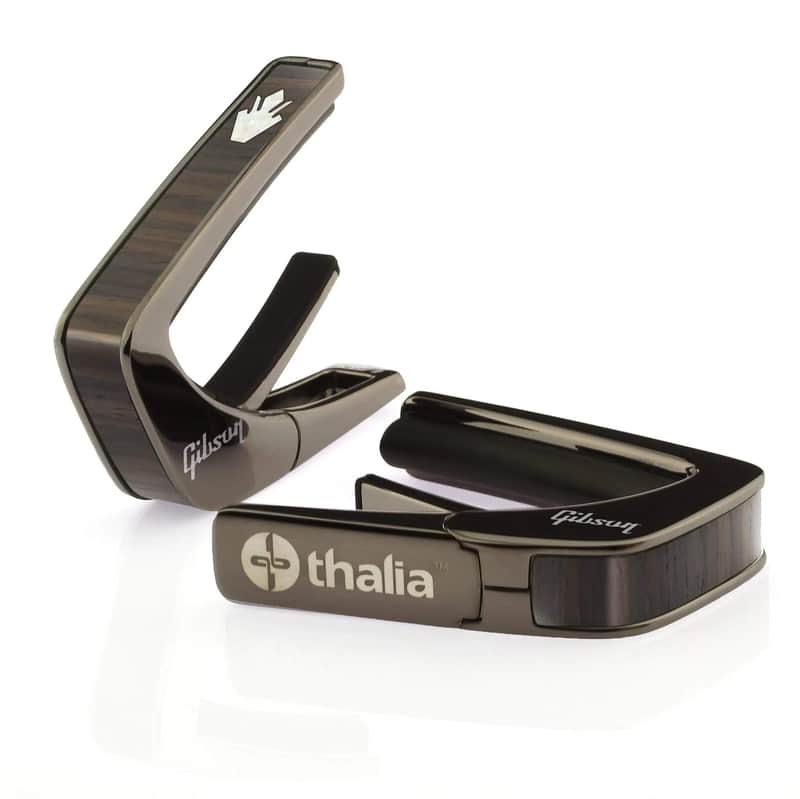Thalia Guitar Capo - Gibson Officially Licensed (With Gibson Specific Fret Pad Models) Rosewood w Gibson Holly , Black Chrome image 1