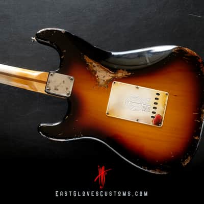 Fender Stratocaster Sunburst Paisley/Pelham Blue Heavy Relic by East Gloves Customs image 3