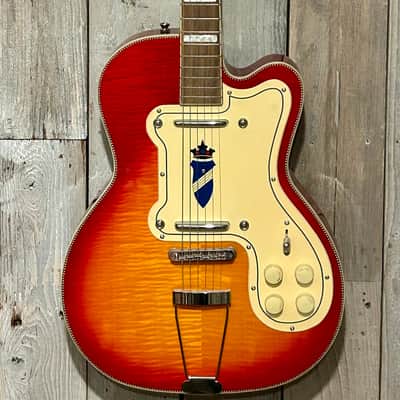 Kay K161 Thin Twin By Roger Fritz-Limited Reissue, Cherry Sunburst, Includes The Deluxe Kay Tuxedo Case & Pro Setup ! image 2