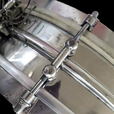 1922 Ludwig & Ludwig Professional "Dance" Model Snare No 5, 14x4 NOB 2-Piece Shell, Restored, Video image 13