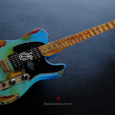 Fender Telecaster Blacktop HH Daphne Blue/Pelham Blue Heavy Aged Relic image 8