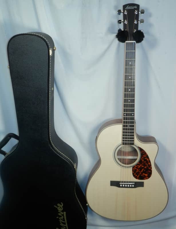 Larrivee LV-03 Bilwara w/ Moon Spruce & Stage Pro Element Venetian Cutaway Acoustic Electric Satin Natural Finish with case New image 1