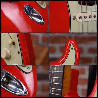 Fender Pre CBS Slab Board Stratocaster Fiesta Red 1960 w/OHSC (Refin/Refret) image 14