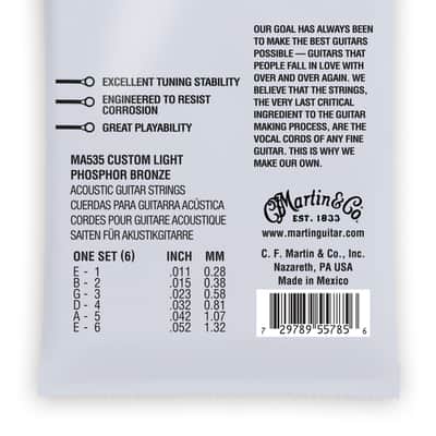 MARTIN MA535 SP Custom Light 011-052 Phosphor Bronze Saiten für Westerngitarre imagen 2