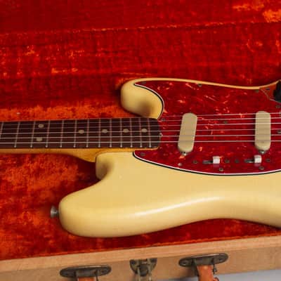 Fender  Duo-Sonic II Solid Body Electric Guitar (1965), ser. #L78307, original tan hard shell case. image 14