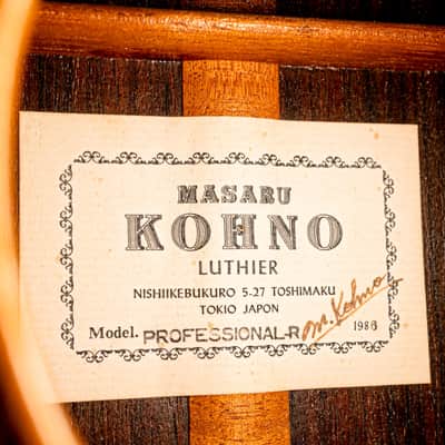 1986 Masaru Kohno Professional-R Vintage Classical Guitar, Spruce & Rosewood w/ Case image 6