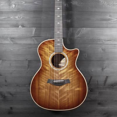 Taylor Custom Grand Auditorium Figured Walnut Acoustic-Electric Guitar | Shaded Edgeburst | ES2 Electronics image 2