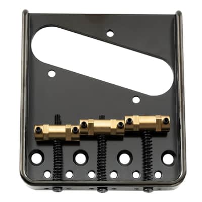 Brio Ultra-Light Aluminum Telecaster Bridge with Compensated Brass Saddles – Vintage 3-Saddle Ashtray Style image 1