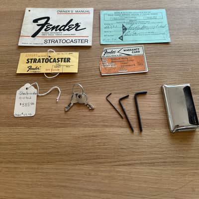 Fender Stratocaster 1972 Hang tags warranty card case candy 1970's ashtray cover image 1