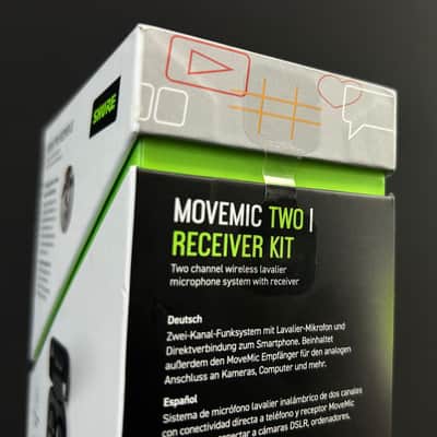 Shure MoveMic Two Receiver Kit Clip-On Microphone and Receiver 2024 - Present - Black *New Sealed image 4