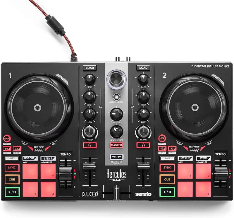 Hercules Inpulse 200 MK2 2-Channel DJ Controller 2023 - Present - Black image 1
