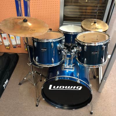 Ludwig Accent 5 Piece Drum Kit - Blue (With Hardware and Zildjian Cymbals) image 10