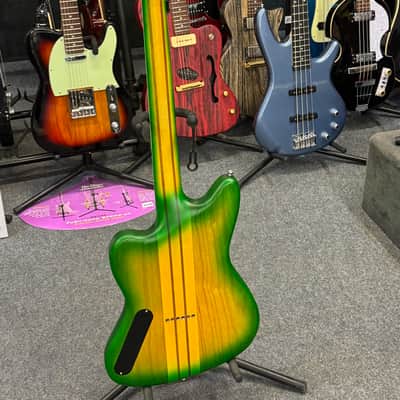 Vintage REVO Series 'Integra' Guitar ~ Green/Yellow Burst image 4