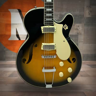 Silvertone Semi-Hollow w/ Trapeze 2 mini-hum PU's - Tobacco Burst (1446TTSB) image 1