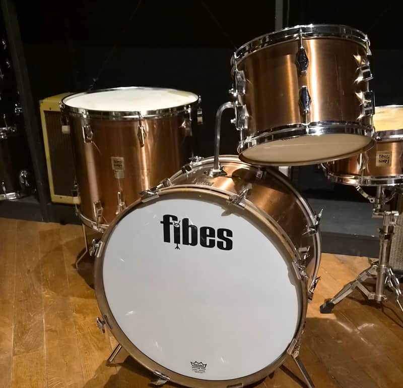 Fibes 3 piece drumset 1970s  - Copper image 1