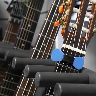 6 Pack Rubber Guitar Headstock Pick Holder, Pickholder for Guitar, Bass, Ukulele (Black) (Suitable for thin pick holders) image 3