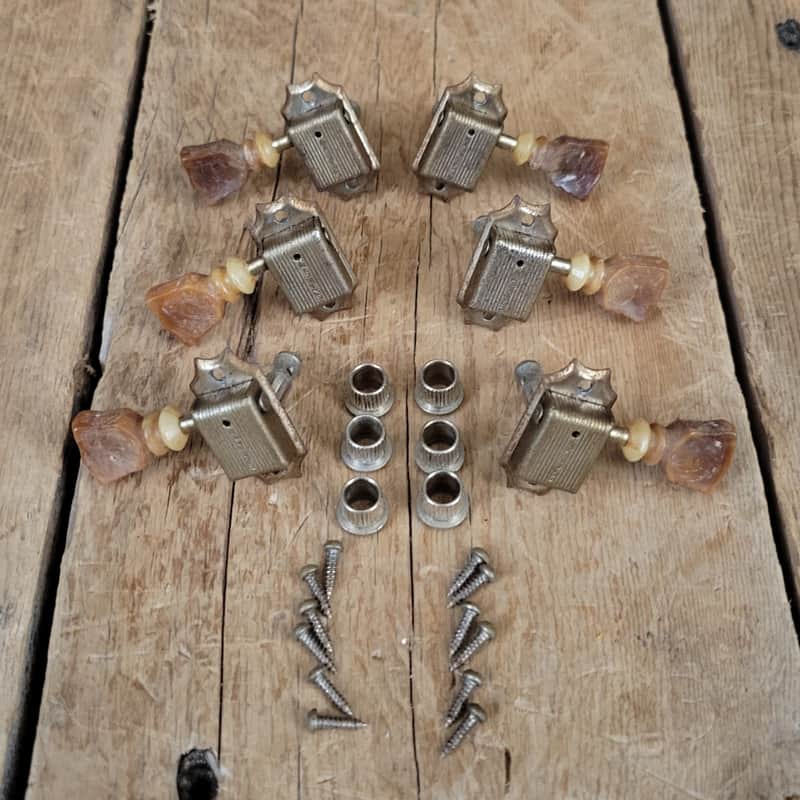 Kluson Single Line Double Ring Tuners Machines Les Paul ES Burst 1961 Nickel 1950s image 1