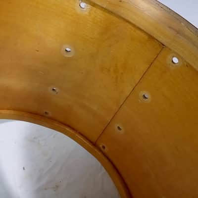 Ludwig 10x14"Marching Snare Drum Gold Sparkle/Black Cortex 3Ply Vintage70s Maple image 8