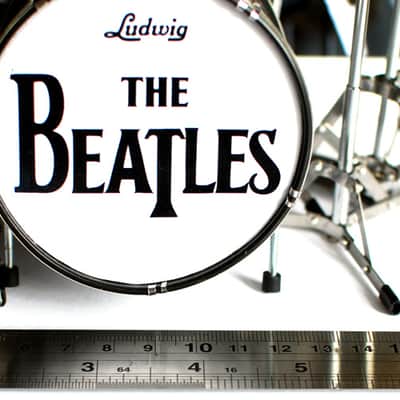 MGC The Beatles Miniature Guitar Ed Sullivan Set of 4 Guitar & Drums Super Mini 4Mic  Cake Topper image 6