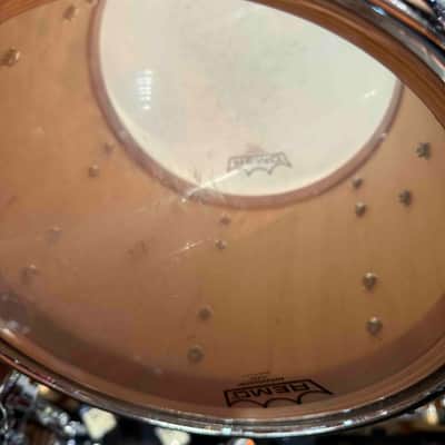 ~WOW!~ Early DW Collector's Standard Maple 4-Piece 10/12/14/20 Drum Kit Set in Natural Gloss Lacquer over Exotic Okuome Feather with Chrome Hardware image 16