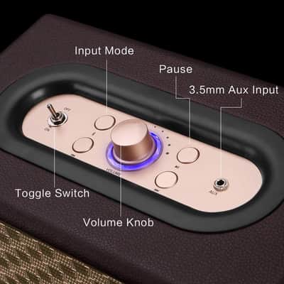 Vintage Bluetooth Speaker, Bass Enhanced Technology, Retro Look Portable Speaker image 4