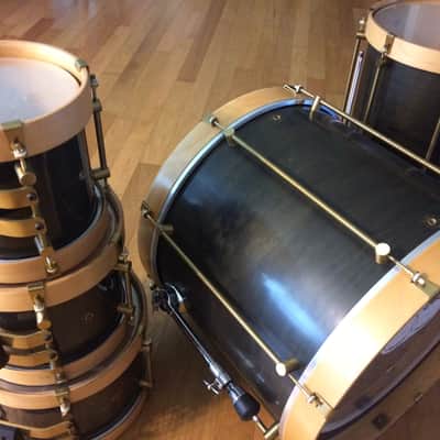 Bearing Edge Custom Drums Maple Charcoal  Grey Drum Set image 2