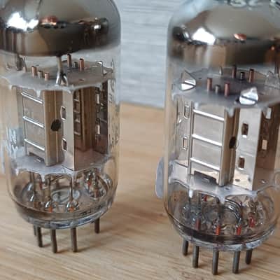 Superb ultra rare SIEMENS 12AU7 ecc82 SILVER PLATE matched pair very strong, fully tested Superb sounding tubes ! image 3