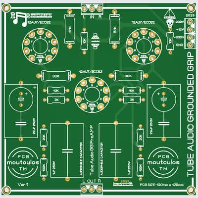 Tube Audio Stereo PreAMP PCB Grounded Grid (GG) image 16