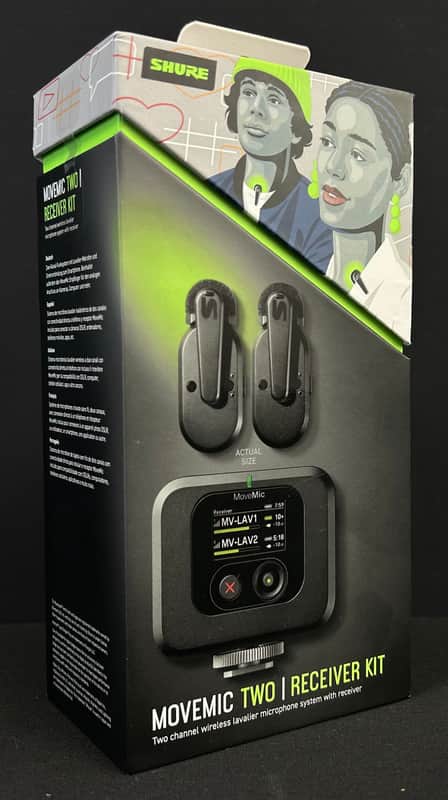 Shure MoveMic Two Receiver Kit Clip-On Microphone and Receiver 2024 - Present - Black *New Sealed image 1