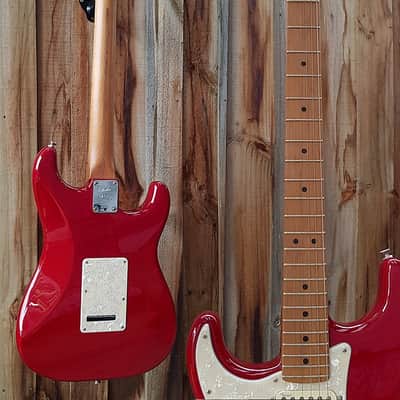 Fender Mod Shop Stratocaster - Crimson Red Transparent over Mahogany - LEFTY image 3