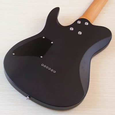 Custom Black Burl Wood Top Electric Guitar, Okoume Wood Body, Roasted Maple Neck image 7