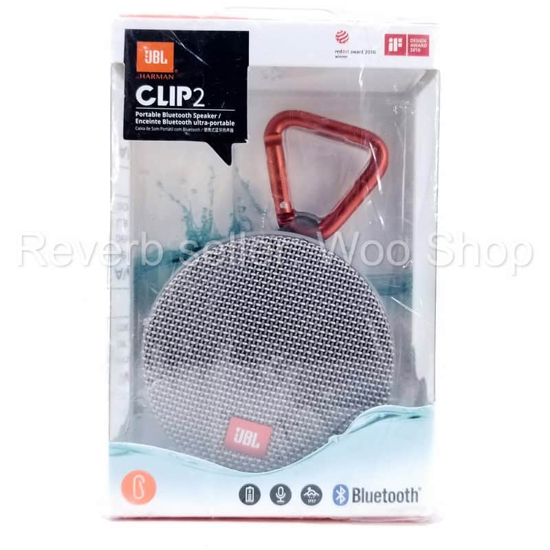 JBL Clip 2 Portable Bluetooth Speaker GREY Gray Brand New Sealed Box image 1