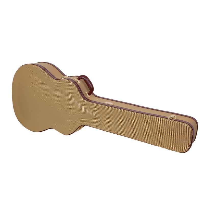 Crossrock Acoustic Bass Guitar Hard Case, Vinyl Leatherette With a Semi-Vintage Look, Tweed image 1