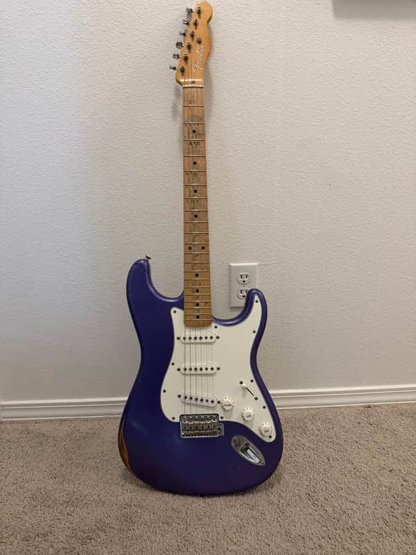Fender Vintera Road Worn Mischief Maker Stratocaster 2021 - Metallic Purple image 1