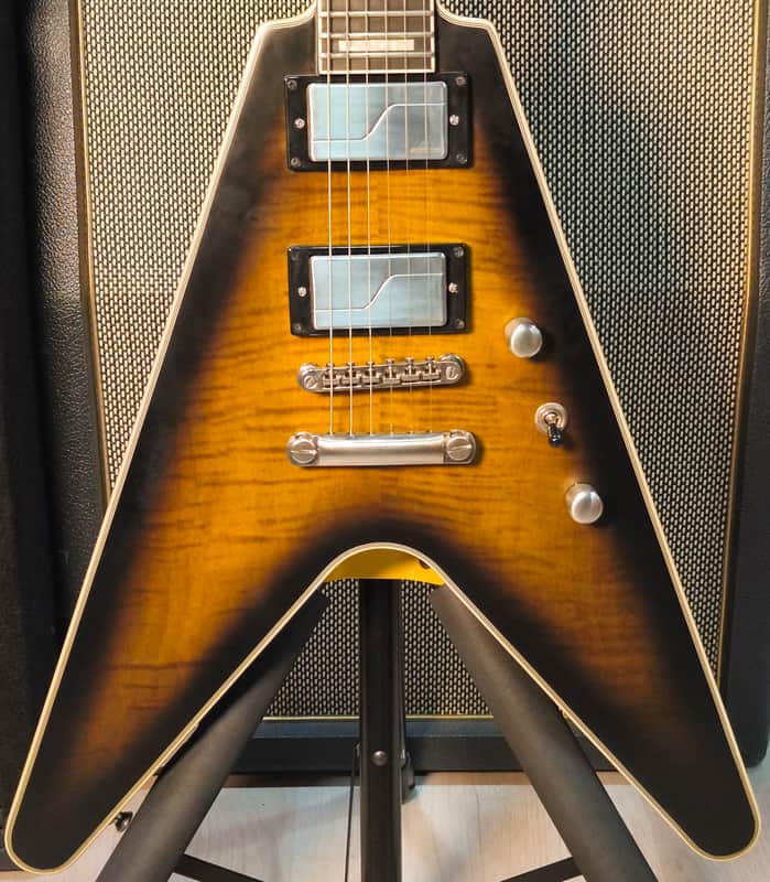 Epiphone Flying V Prophecy 2024 Yellow Tiger Aged Gloss image 1