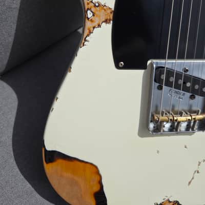 Fender Classic Player Baja '60s Telecaster (relic) 2014 - Modded Relic White over Candy Apple Red image 3